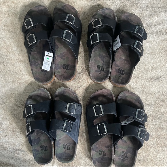 Men’s Adjustable Black Sandals - Picture 1 of 3